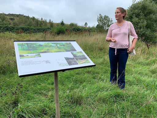 Monique with the Iris Garden design board at The Mallards Isle of Man